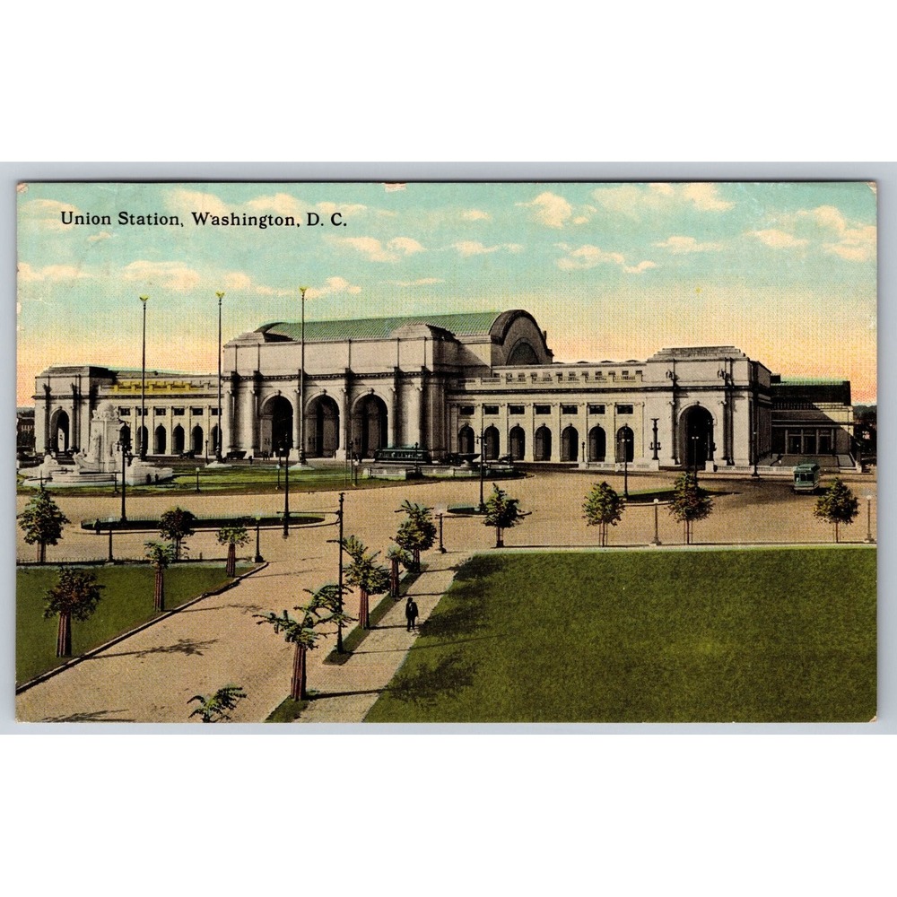 1910 Postcard Union Station Washington DC Grand Architecture Railroad PC 339